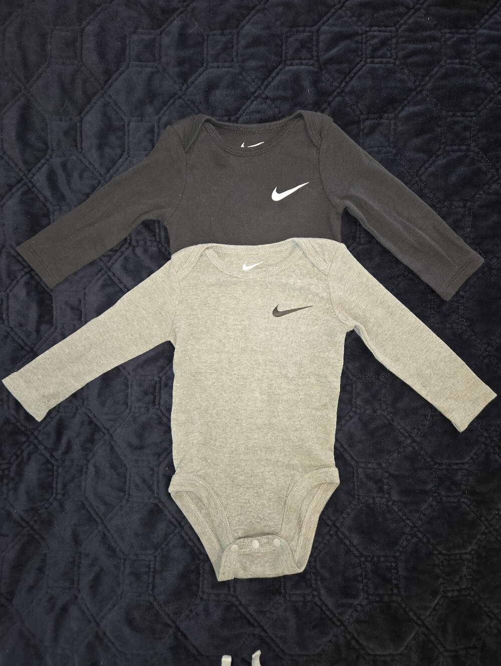 Set Of 2 Nike Essentials Long Sleeve Baby Bodysuits Onesies